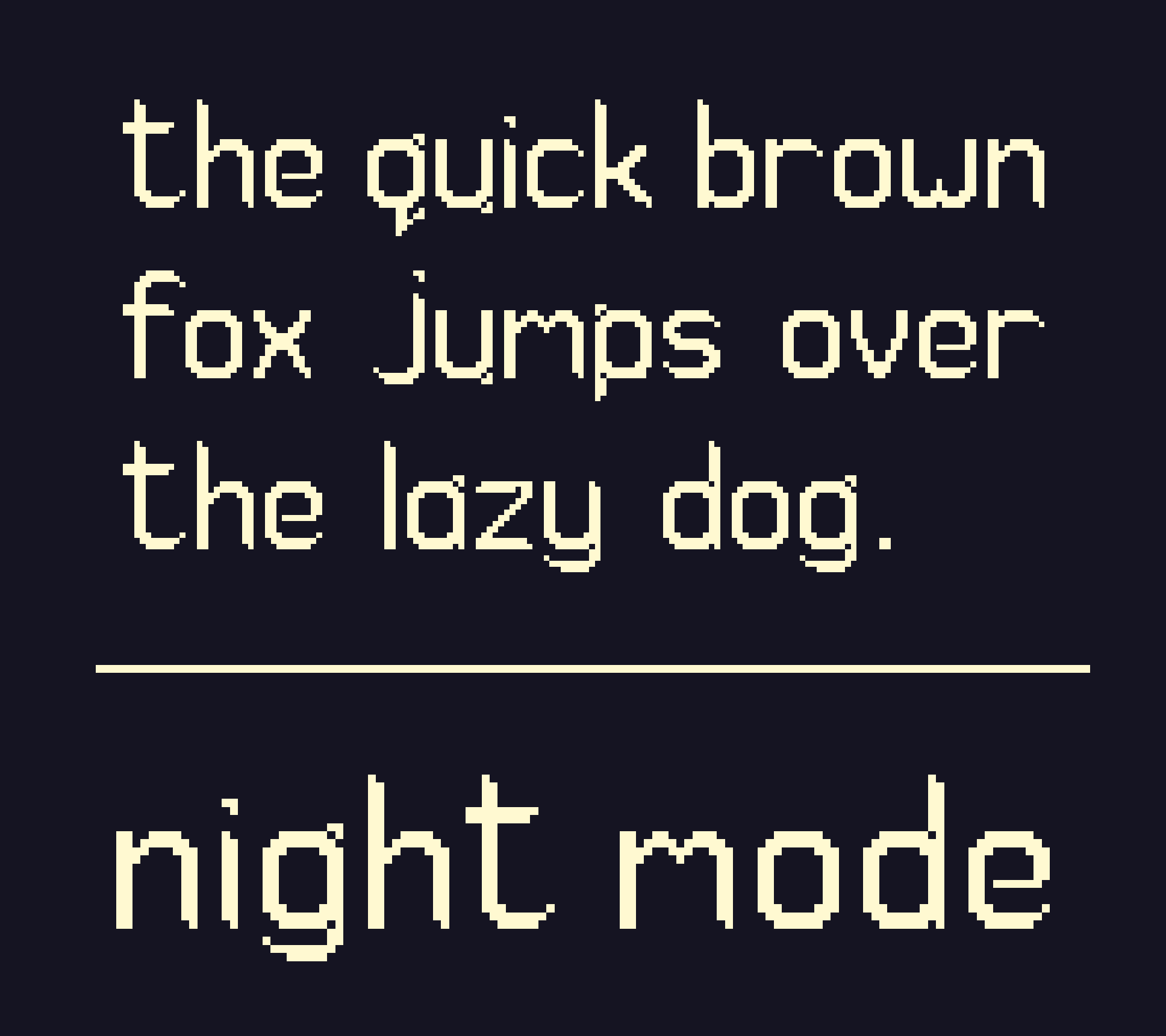 Nightmode font